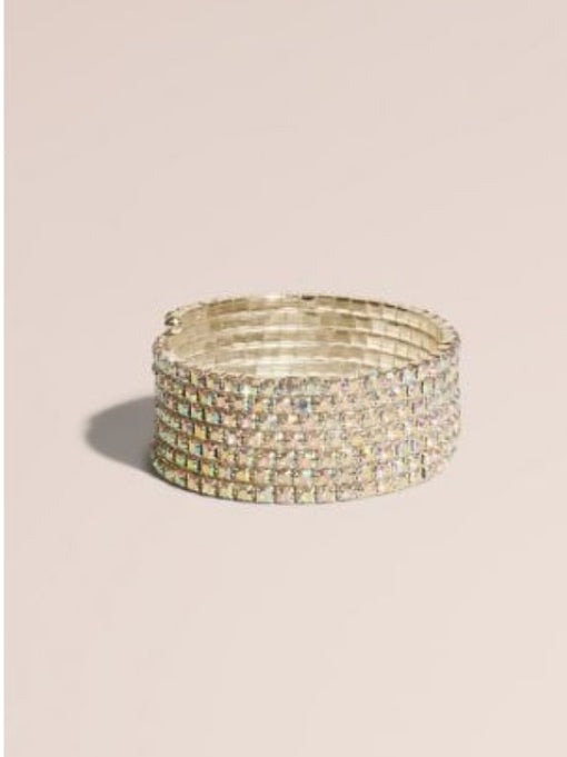iKimK DB Studio Iridescent Rhinestone Coil Wrap Bracelet 1 count Multi