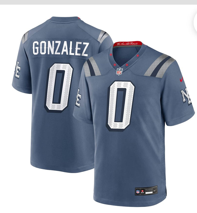 Nike ijumpman Men's New England Patriots Christian Gonzalez #0 NFL Rivalries Game Jersey