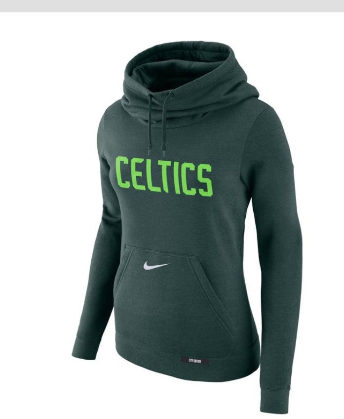 Nike ijumpman Women's 2024-25 City Edition Boston iCeltics Club Fleece Funnel Hoodie