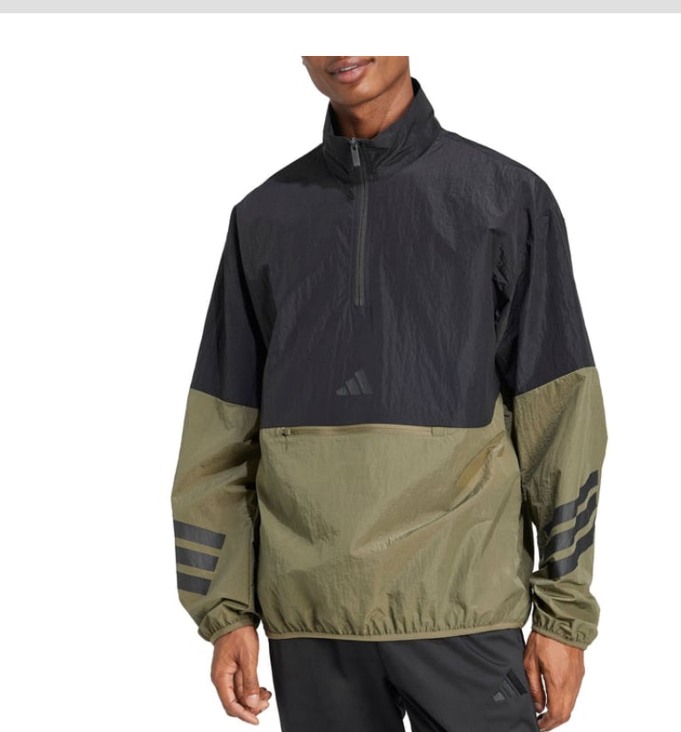 Adidas ijumpman Men's Future Icons 3-Stripes Woven 1/2 Zip Jacket