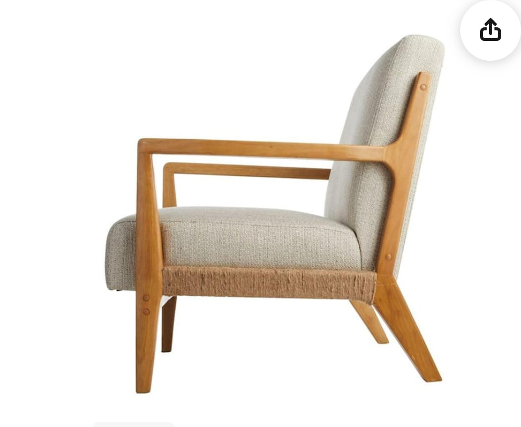 iTupac At Home Found & Fable Beige Miya Accent 25.7" x 29.7" x 31.8" Chair