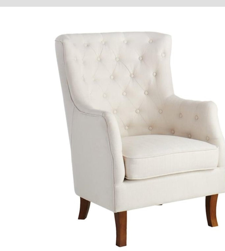 iTupac Providence Norfolk Tufted 28.7" x 40.5" x 32.7" White Accent Chair