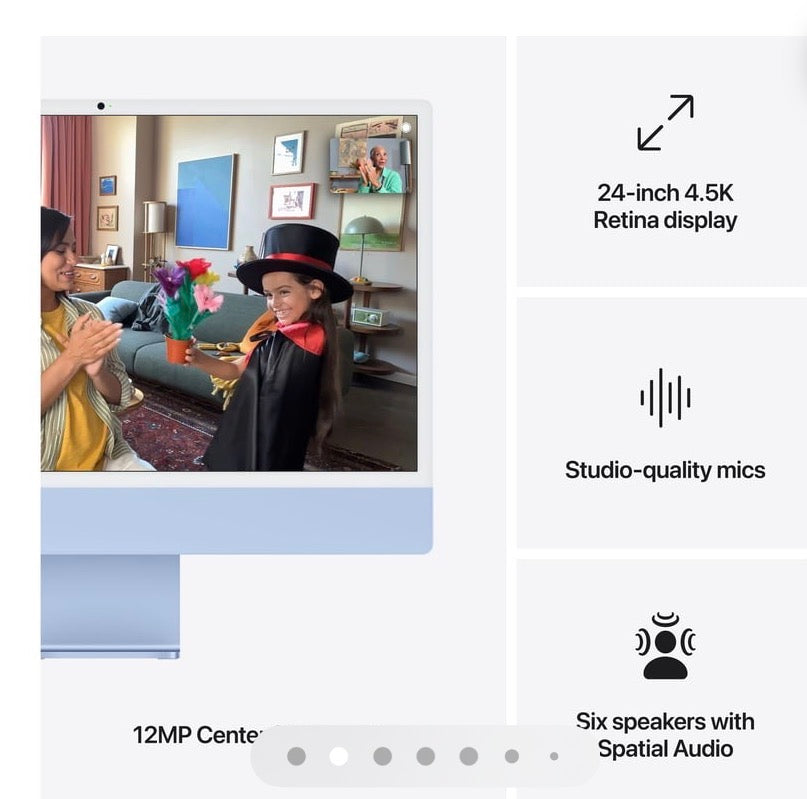 Apple - iMac 24-inch All-in-One - M4 chip - Built for Apple Intelligence - 10 Core CPU - 10 Core GPU - 16GB Memory - 256GB SSD - Blue