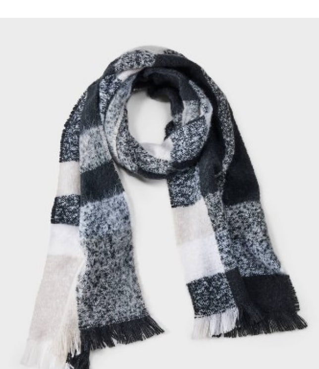 Goodfellow & Co. Men's Black & White Plaid Scarf