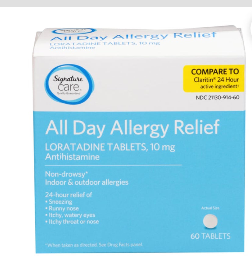 Signature Care Original Prescription Strength
Allergy Relief 10 mg
Coated Tablets (60 ct)