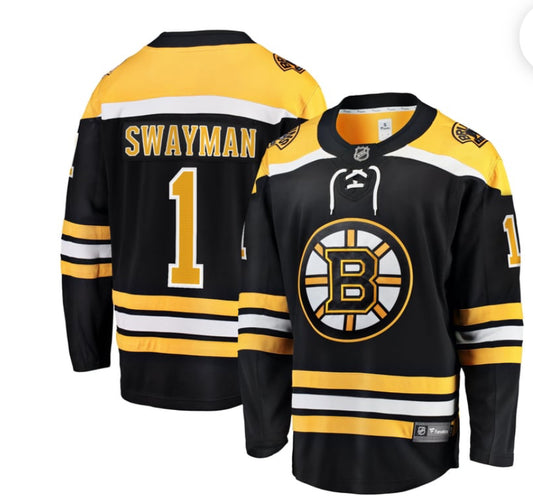 Fanatics Men's Black
Boston Bruins Jeremy
Swayman #1 Home
Replica Jersey