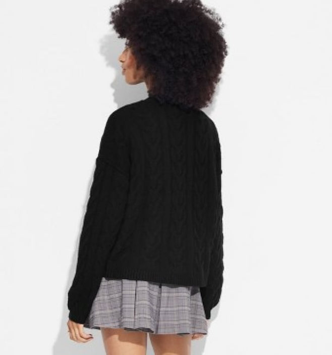 Wild Fable Women's Oversized Cable  Sweater Cardigan