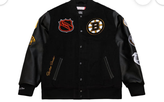 Mitchell & Ness ijumpman Adults
Black Boston iBruins
Blackout Varsity Jacket
(Large)