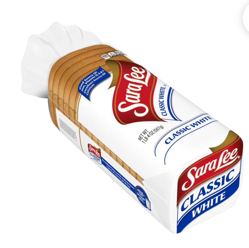 Sara Lee Fresh Classic
Sliced Plain White Bread
Bag (20 oz)