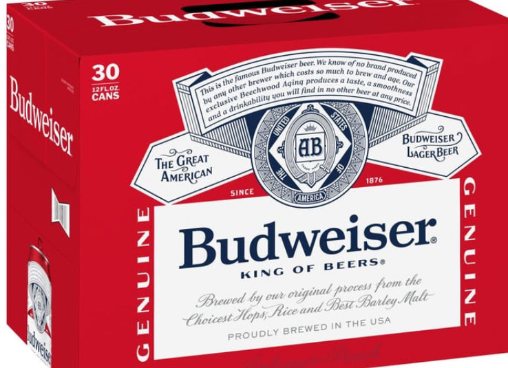 iBudweiser American
Lager Cans (12 fl oz x 30 ct)