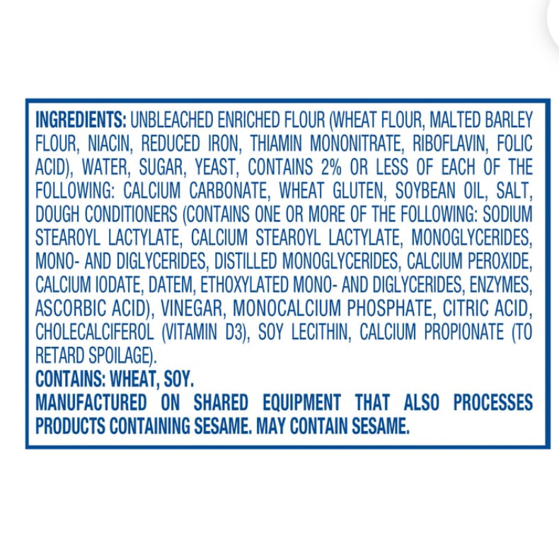 Wonder Sliced Classic White Sandwich Bread
Loaf (20 oz)