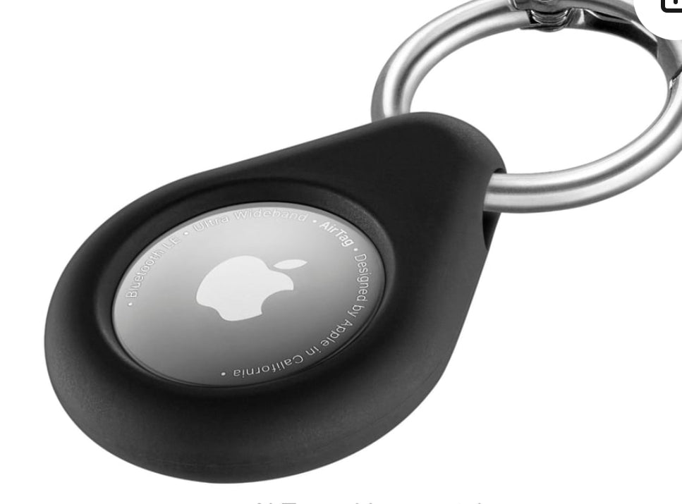 Insignia Apple Airtag Black Key Ring Case