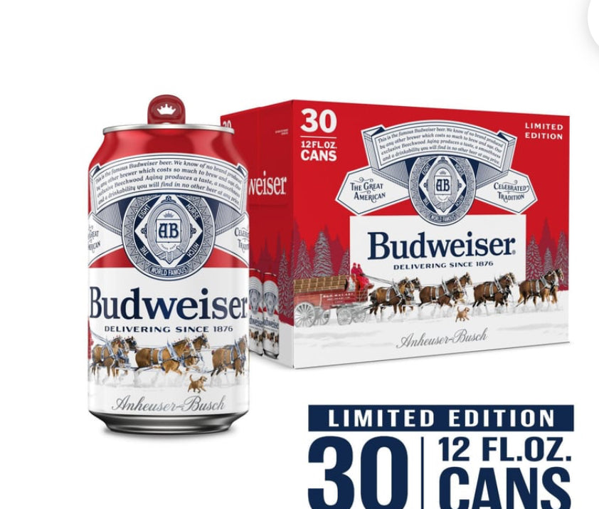 iBudweiser American
Lager Cans (12 fl oz x 30 ct)