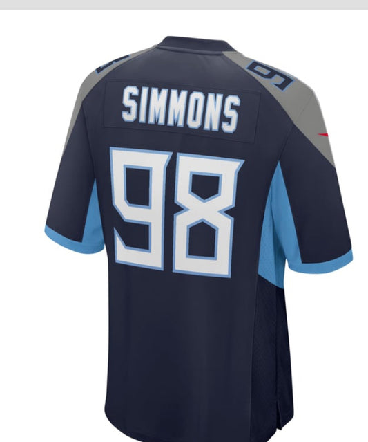 Nike Men's Tennessee
Titans Justin Simmons
#98 Navy Game Jersey S