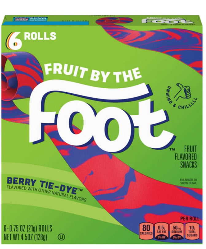 Fruit by the Foot Berry Tye-Dye fruit flavored snack rolls (6ct)