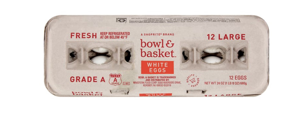 Bowl & Basket Large
Fresh White Eggs (12 ct)