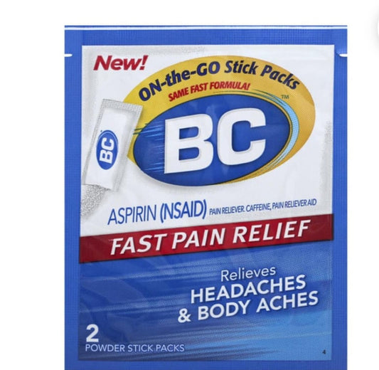 BC Aspirin Fast, On-the-Go, Pain Relief Powder
Stick Packs (2 ct)