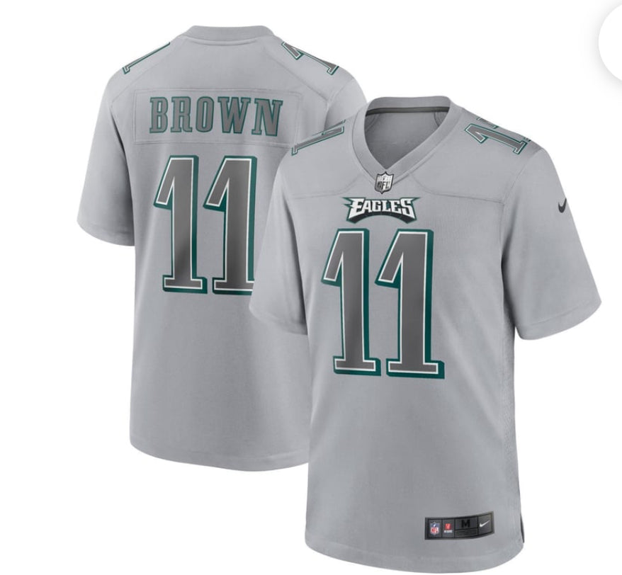 Nike Men's Philadelphia Eagles A.J. Brown #11
Atmosphere Grey Game
Jersey L