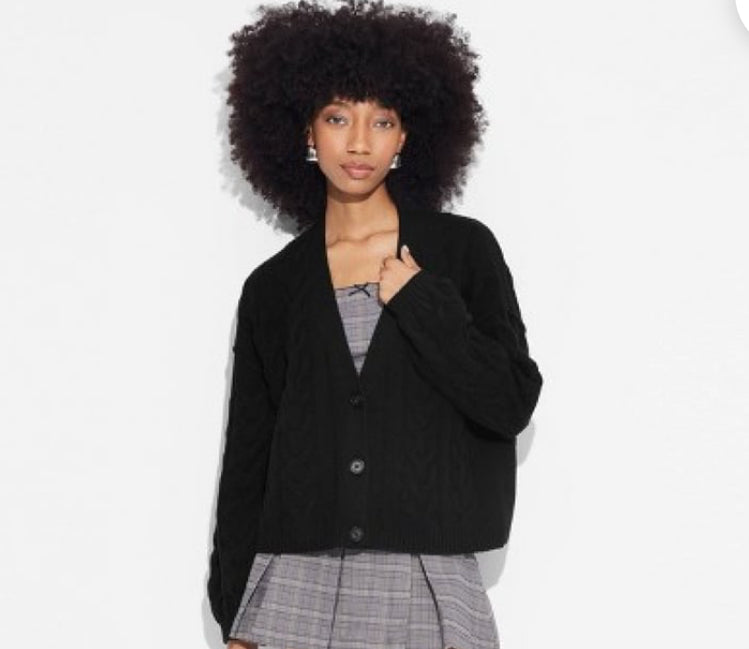 Wild Fable Women's Oversized Cable  Sweater Cardigan