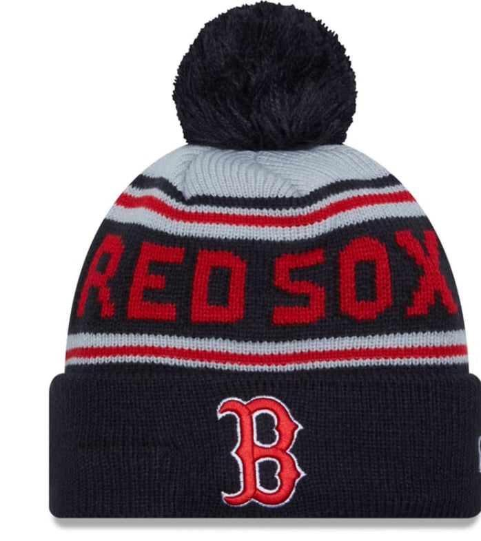 New Era Adult Boston
Red Sox Navy Wordmark Pom Knit Hat One Size