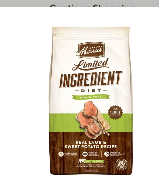 Merrick Limited
Ingredient Adult Dry Dog
Food Lamb & Sweet
Potato Natural Grain Free