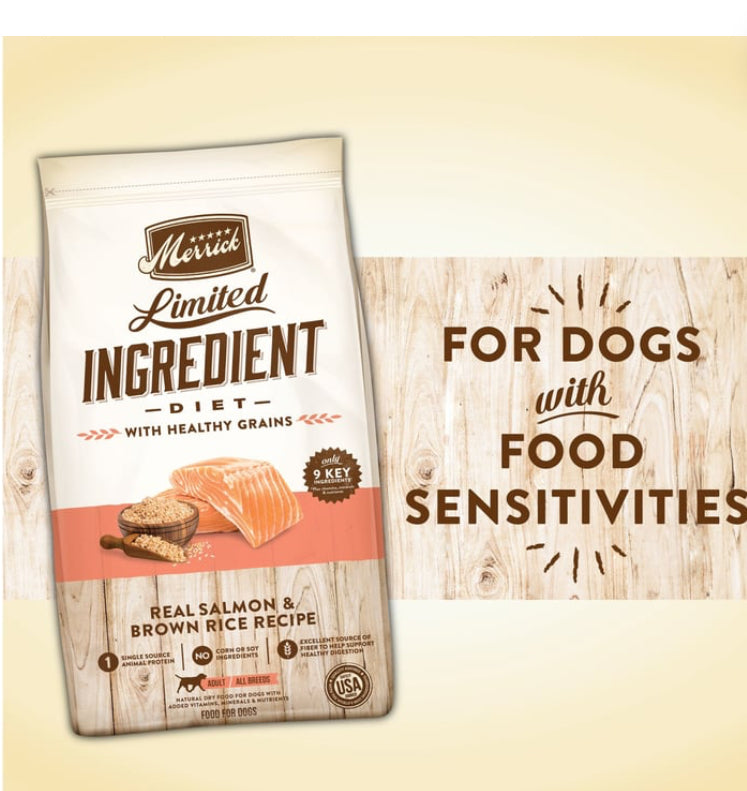 Merrick Limited
Ingredient Adult Dry Dog Food-Salmon & Brown
Rice Natural With Grains