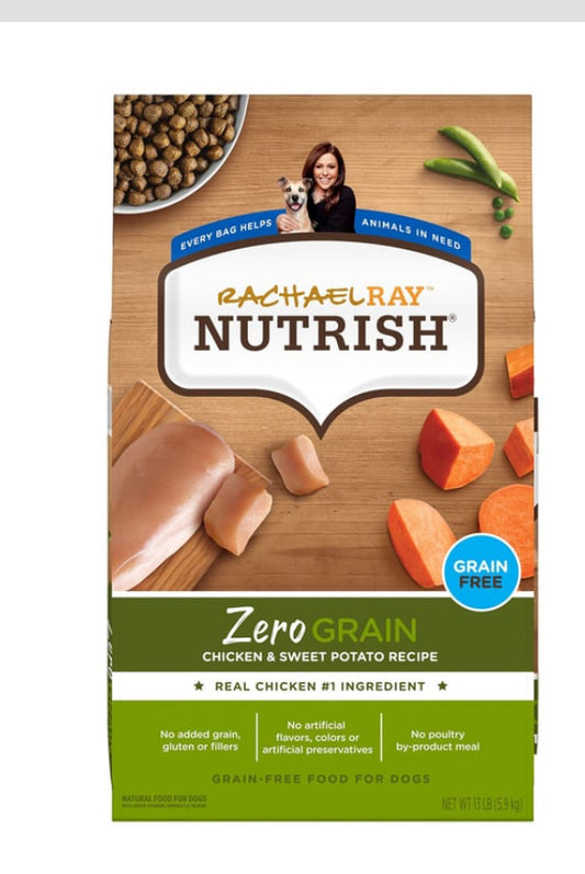 Rachael Ray Nutrish
Natural Zero Grain Adult Dry Dog Food Chicken & Sweet Potato