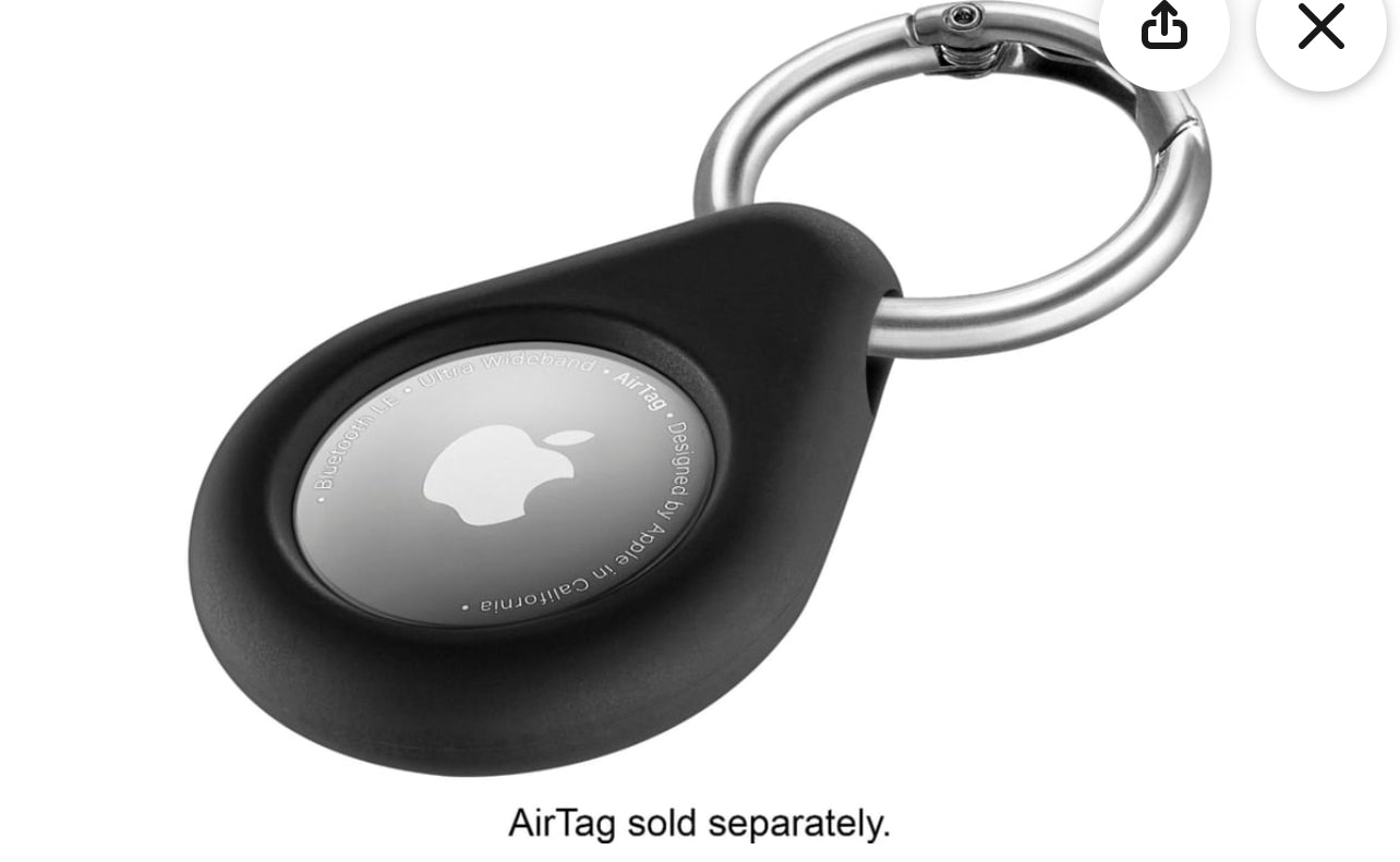 Insignia Apple Airtag Black Key Ring Case