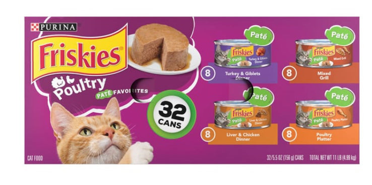 Purina Friskies Classic Pate Cat Food Poultry Favorites Value Pack (32ct)