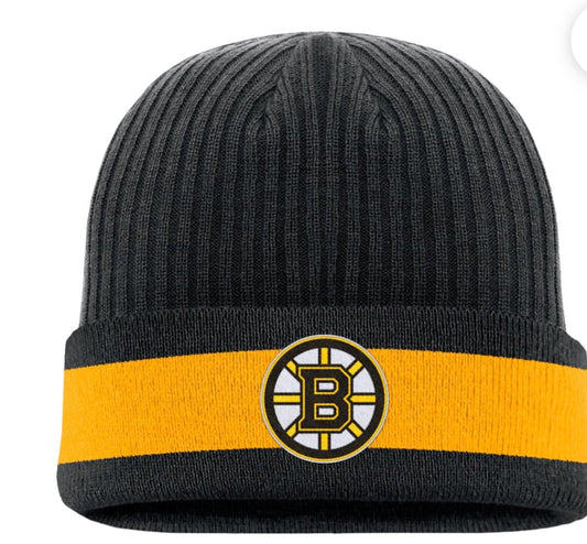 Fanatics Adults Black
NHL Boston Bruins 2024
Blue Line Cuff Beanie
(One Size)