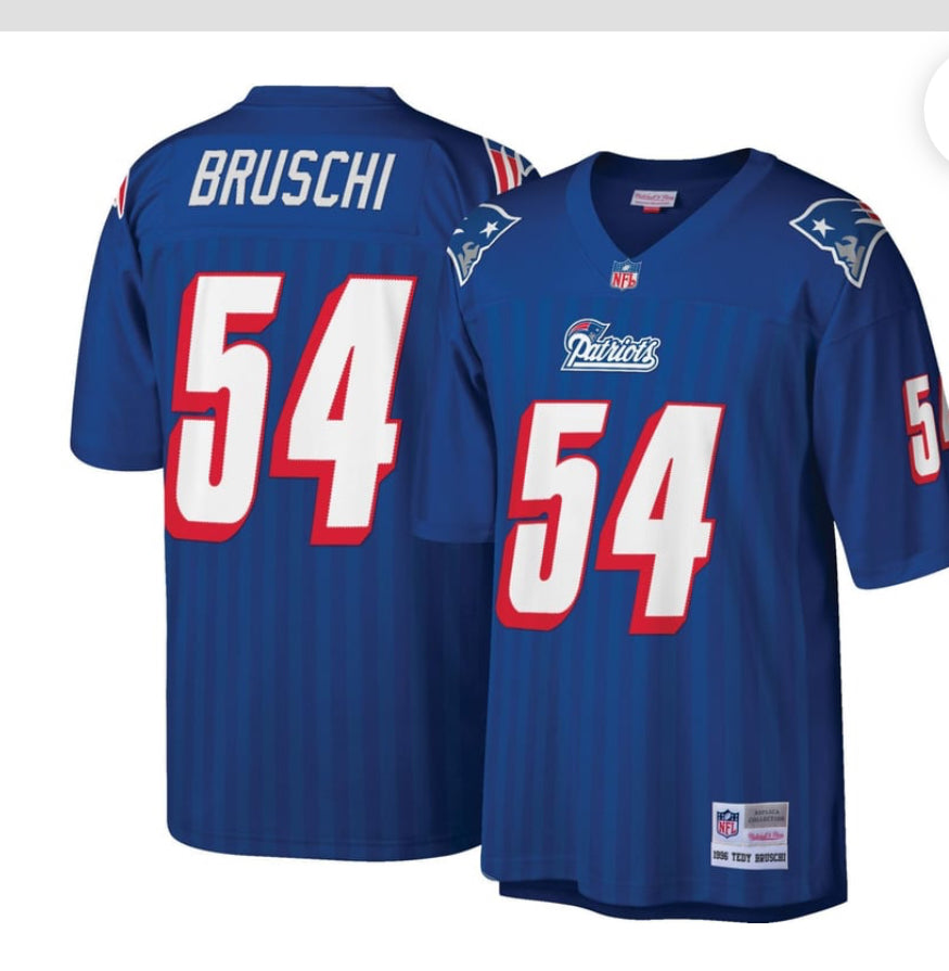 Mitchell & Ness Men's ijumpman New England Patriots Tedy Bruschi #54 1996
Throwback Jersey