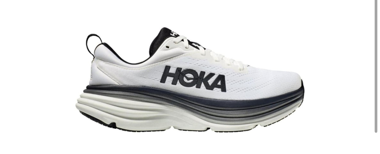 HOKA ijumpman Men's White & Black Arahi 8 Running
Shoes