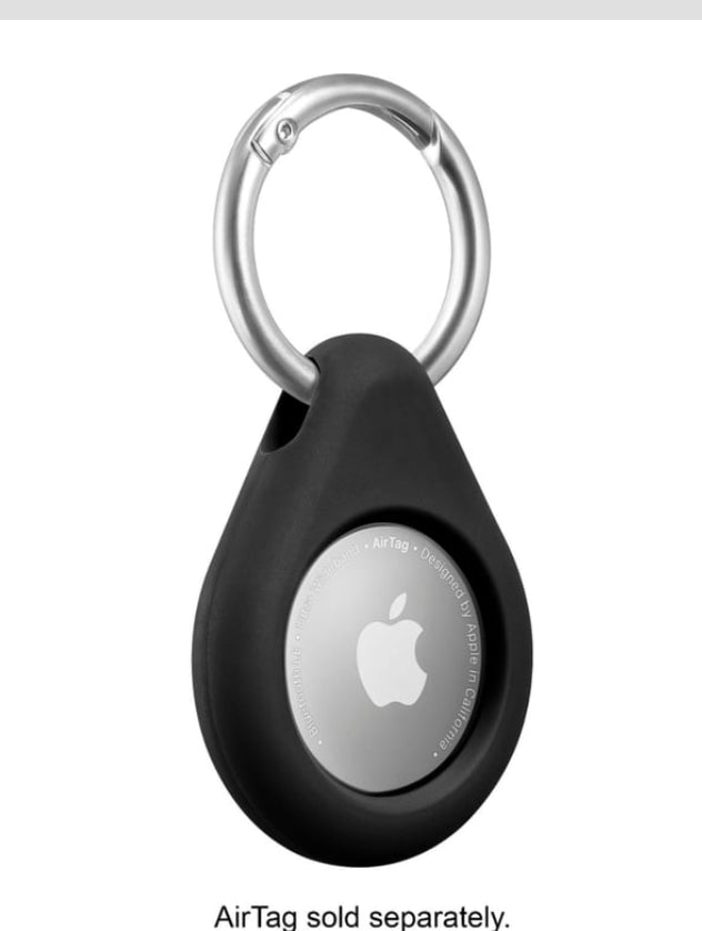 Insignia Apple Airtag Black Key Ring Case