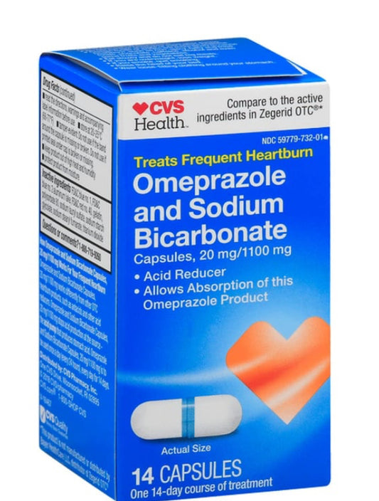 CVS Health Omeprazole and Sodium Bicarbonate
Capsules (14 ct)