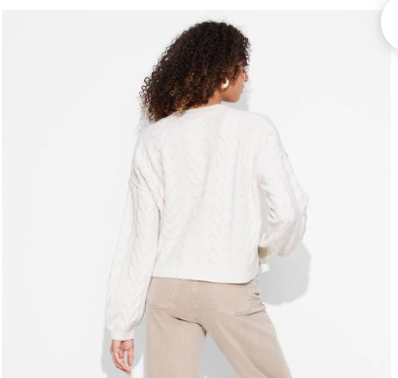 Wild Fable Women's Oversized Cable  Sweater Cardigan