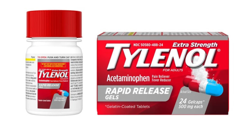 Tylenol Extra Strength
Rapid Release
Acetaminophen 500mg
Gelcaps (24 ct)