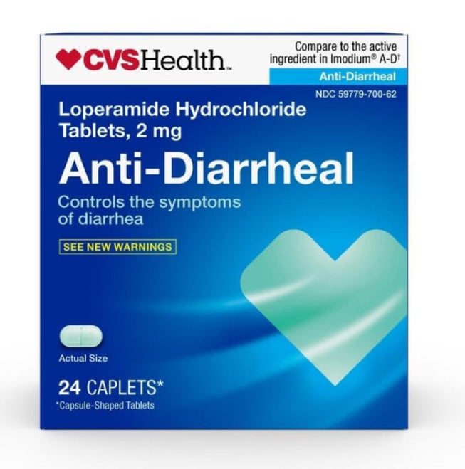 CVS Health Loperamide
Hydrochloride Anti-
Diarrheal 2 mg Tablets (12 ct)