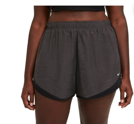 ijumpman Nike Women's Core Heather Tempo Brief-Lined Running Shorts Black Heather