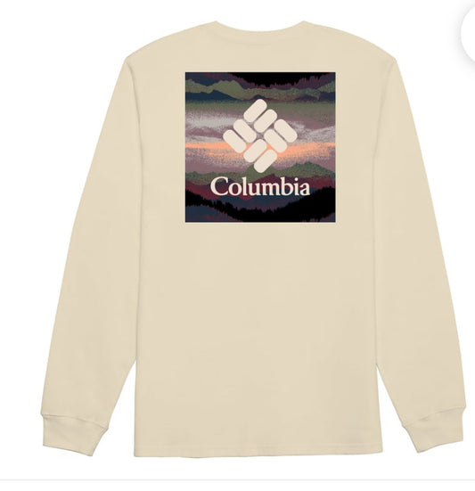 iGraceland Columbia Sportswear Men's Dolomites Long Sleeve Graphic T-Shirt Chalk