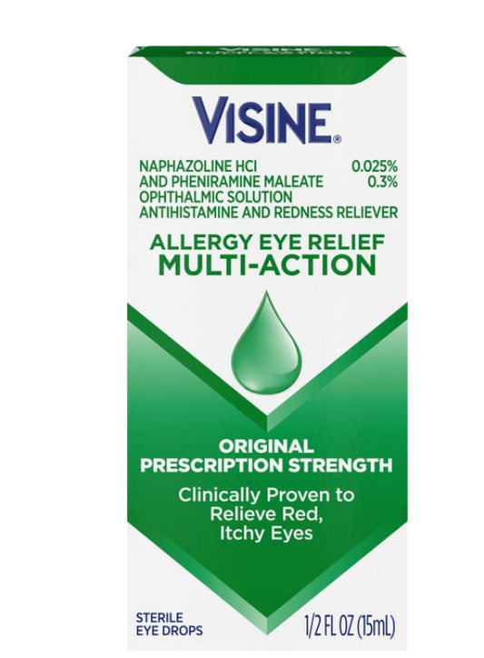 Visine Allergy Relief Multi-Action Prescription Strength Original Sterile Eye Drops (0.5 oz)