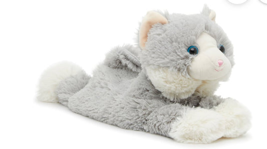 Warmies Cat Warming Stuffed Animal Grey & White