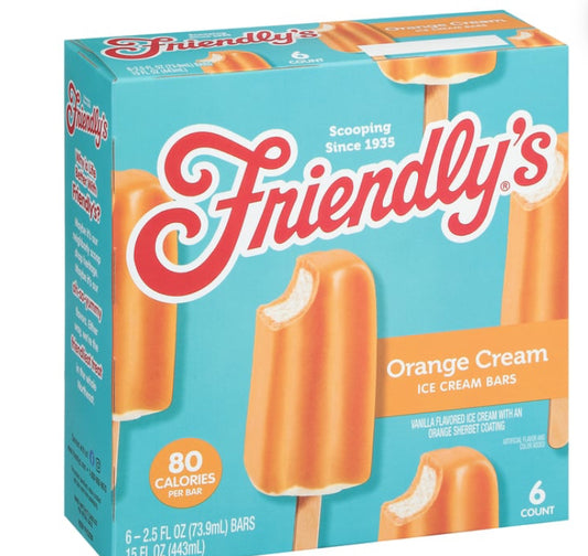 Friendly's Orange Creme Ice Cream Bars (2.5 fl oz x 6 ct)