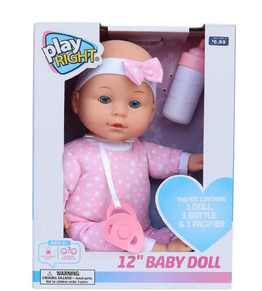 WithMsRachel Playright Baby Bella 12" Doll Set with Bottle Pacifier