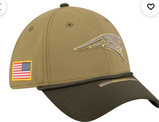 ijumpman New Era Adult New England Patriots Dark Moss Salute To Service 2025 39 Thirty Stretch Fit Hat
