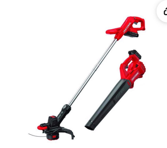 iTupac Craftsman V20 CMCK279C2 Weed Wacker Battery 10" Blower & Trimmer Kit -