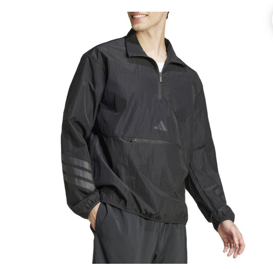 Adidas ijumpman Men's Future Icons 3-Stripes Woven 1/2 Zip Jacket