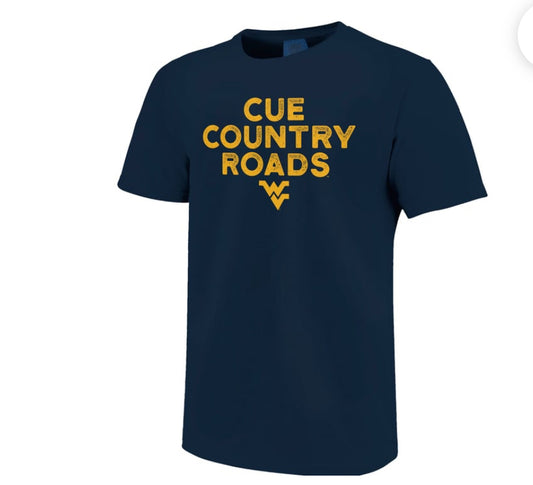 Image One Men's West Virginia Mountaineers Blue 'Cue Country Roads' T-Shirt