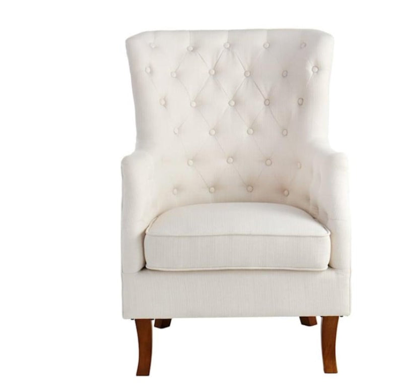 iTupac Providence Norfolk Tufted 28.7" x 40.5" x 32.7" White Accent Chair