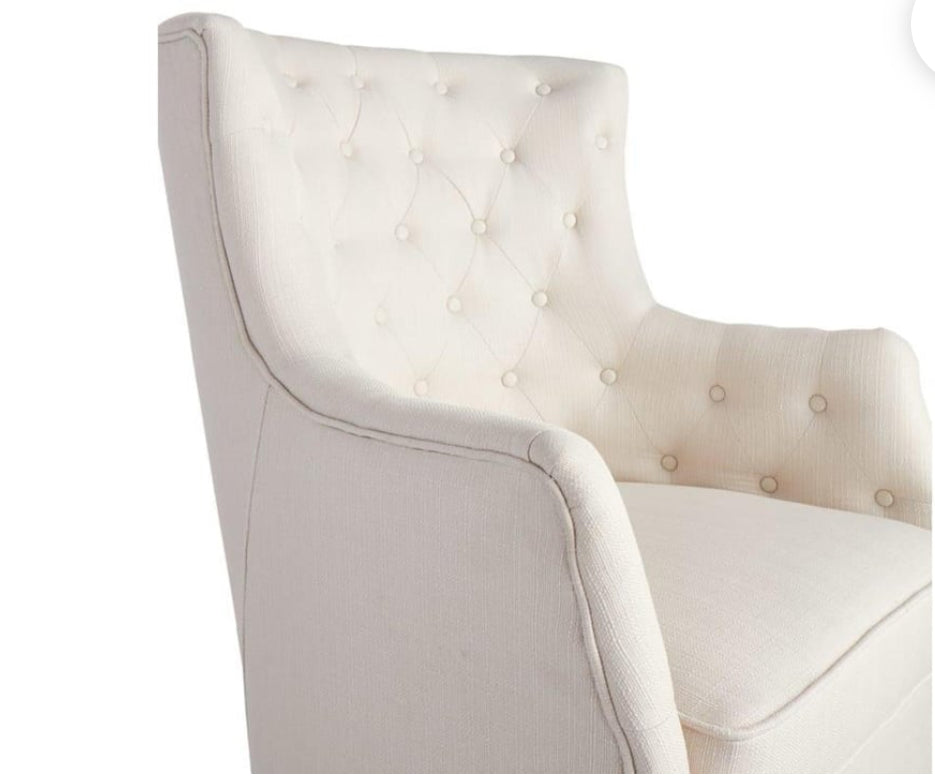 iTupac Providence Norfolk Tufted 28.7" x 40.5" x 32.7" White Accent Chair