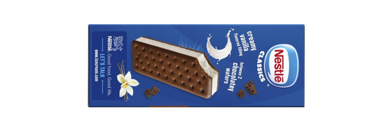 Nestle Treats Frozen Vanilla Dairy Dessert Sandwiches 6ct